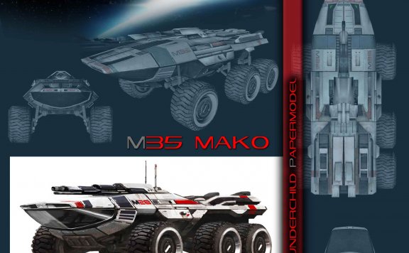 质量效应 M35-Mako战车 纸模型图纸