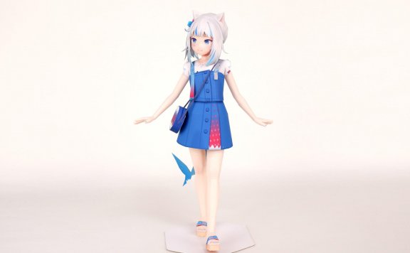 VTuber虚拟偶像 噶呜·古拉（休闲服） 纸模型图纸