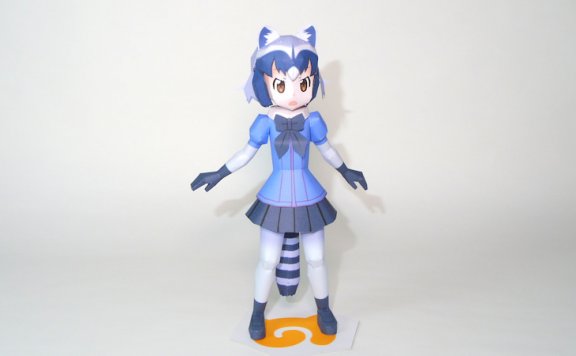 《兽娘动物园》浣熊 纸模型图纸
