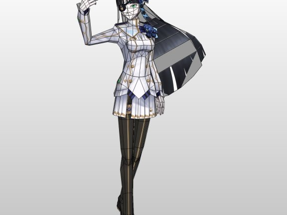 《梦幻之星：携带版2无限》渚（ナギサ） 纸模型图纸
