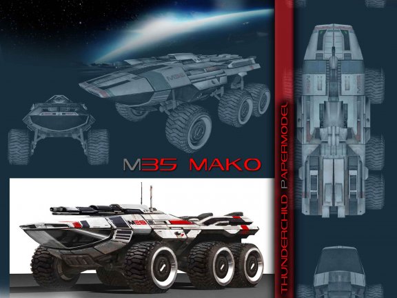 质量效应 M35-Mako战车 纸模型图纸