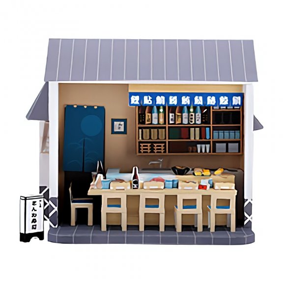 微型小屋 日式寿司店 纸模型图纸