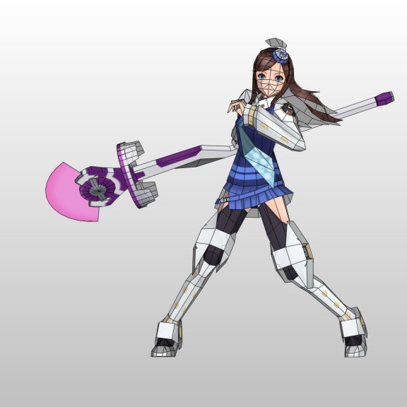 《梦幻之星：携带版2》 露米娅·韦博 纸模型图纸