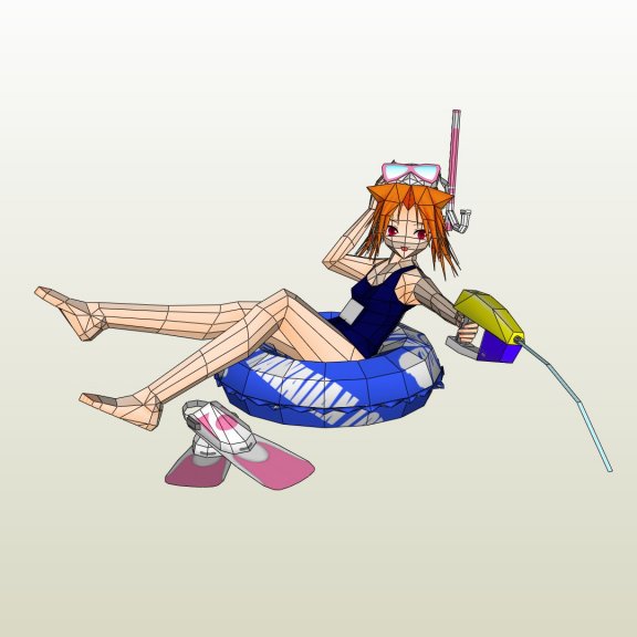 泳装女孩 sukumizu 纸模型图纸