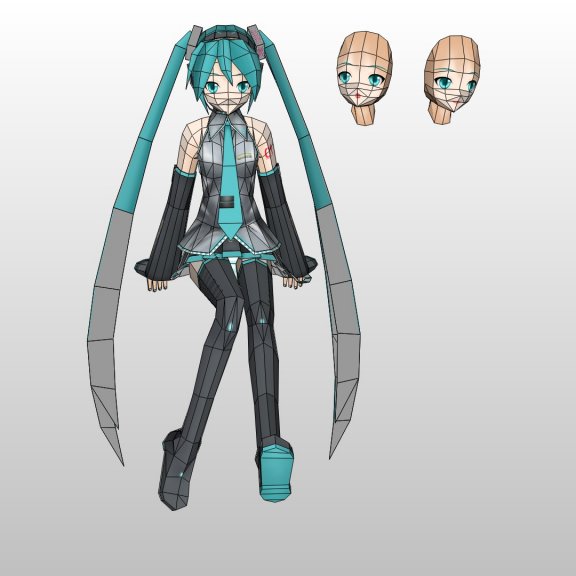 VOCALOID2「初音未来」 纸模型图纸