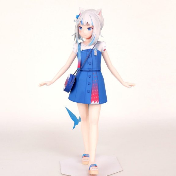 VTuber虚拟偶像 噶呜·古拉（休闲服） 纸模型图纸