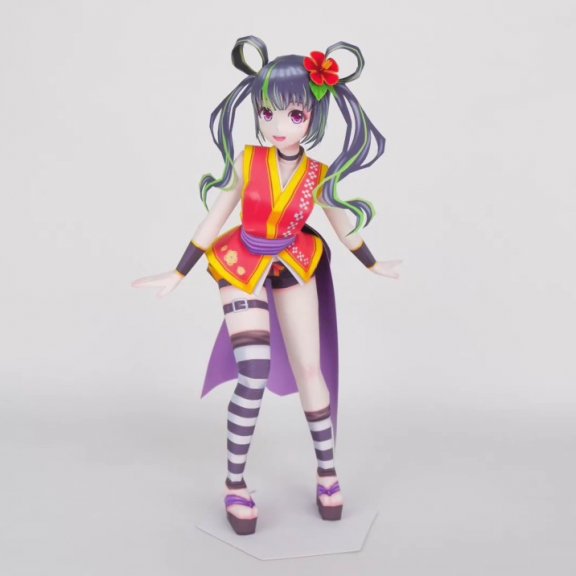 VTuber虚拟偶像 根間うい（おきなわ部） 纸模型图纸