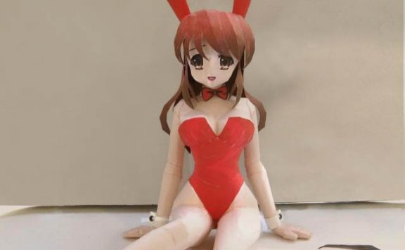 《凉宫春日的忧郁》朝比奈实玖瑠 兔女郎 纸模型图纸