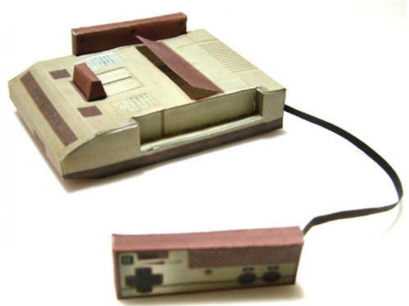 NES 红白游戏机附超级马力欧兄弟卡带  纸模型图纸