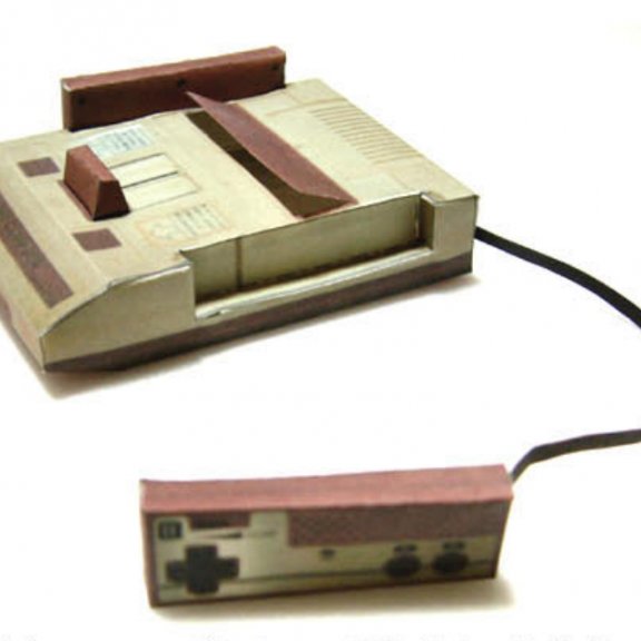 NES 红白游戏机附超级马力欧兄弟卡带  纸模型图纸