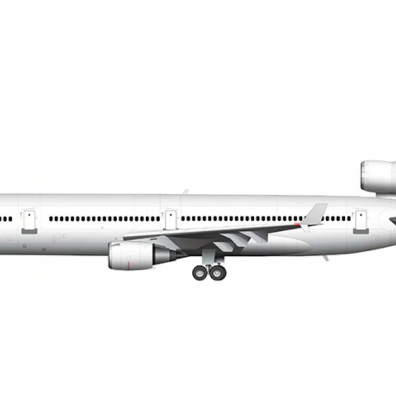 麦道MD-11客机 上色用空白涂装